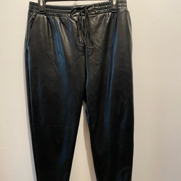 Pleather Joggers - Picture 1 of 2